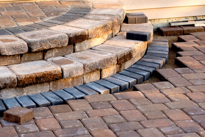 Brick paver surface with landscaping